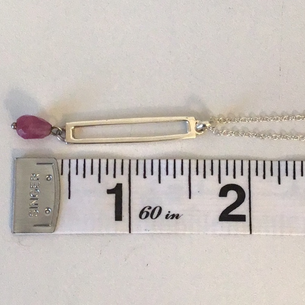 Sterling Silver Chain Rectangle Pendant - image 5